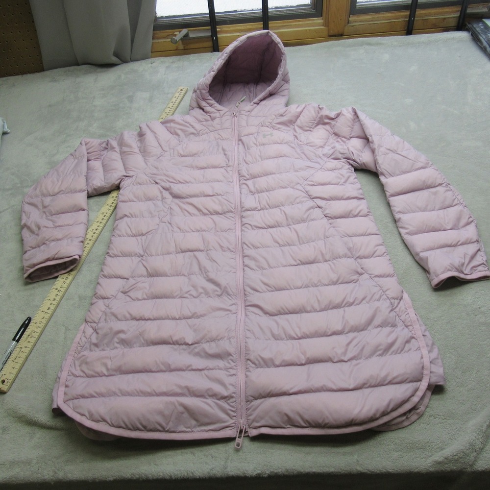 Under Armour Down Jacket Womens Medium Pink Storm Lightweight Hooded 2.0‎ Parka